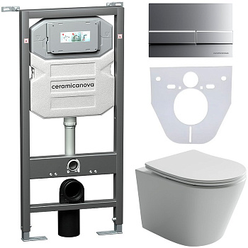 Сет 4 в 1 Инсталляция с кнопкой+унитаз+шумоизоляция