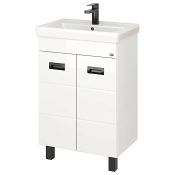 Тумба Onika Балтика-Квадро Black 55 напольная, белая (ум.Тигода 55)