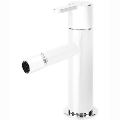 LEAF-BSM-BIO Смеситель для биде однорычажный, с донным клапаном, исполнение белый матовый