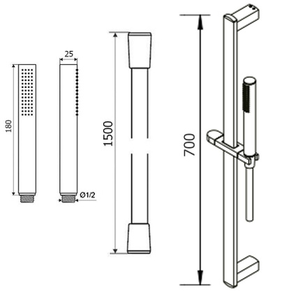 Душевой гарнитур на штанге EXCELLENT Lino AREX.SS.060CR (хром)