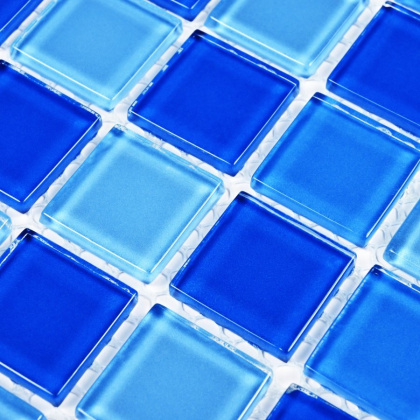 Мозаика стеклянная Blue wave-1 (чип 4*25*25) 300*300(22шт-1.98м2), м2