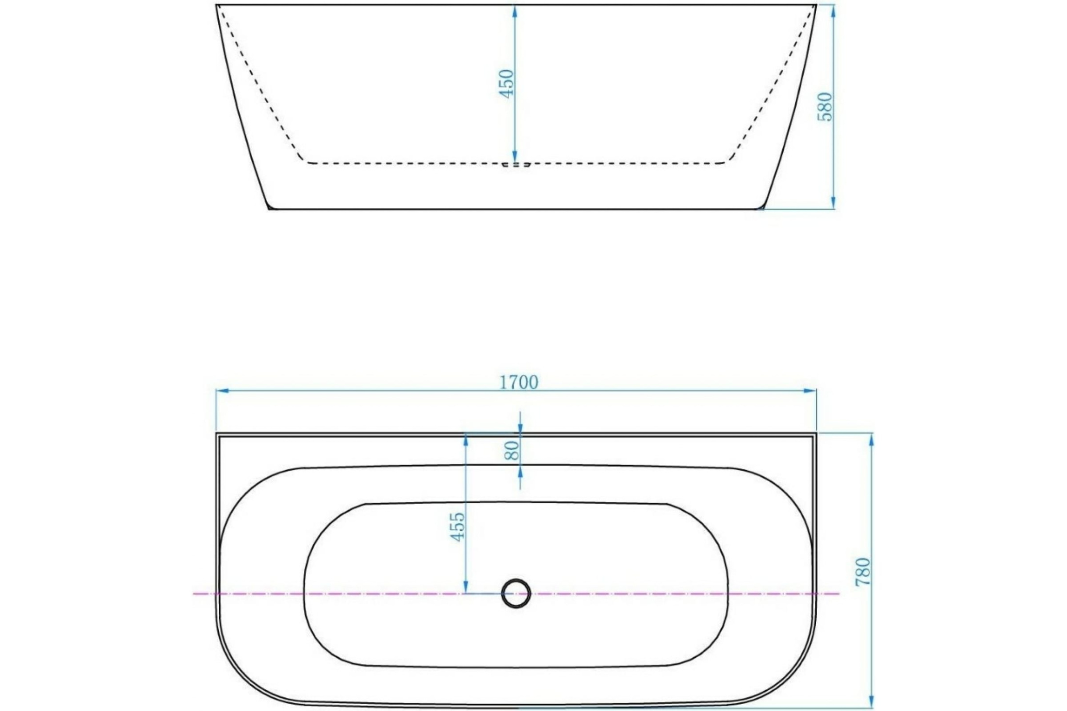 Акриловая ванна Allen Brau Priority 3 170x78 2.31003.20 белый глянец