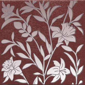 Декор Барберино 4 бордо глянцевый 20x20x0,69