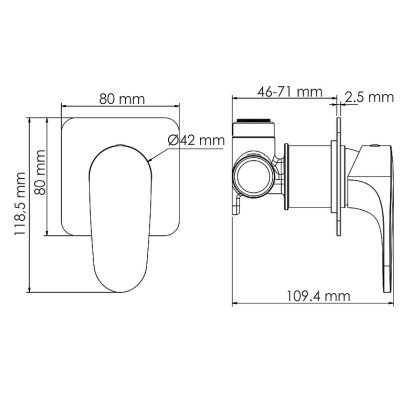 A7751.290.292.335 Встраиваемый комплект для биде со шлангом