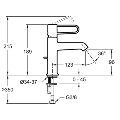 Смеситель для раковины Jacob Delafon Odeon Rive Gauche E21028-CP-CP с донным клапаном, хром, шт