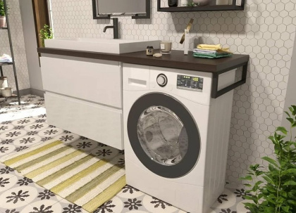 Комплект мебели Malibu Luxe 1550х500 левосторонний подвесной 2 ящика (ШхГхВ) 898х476х607