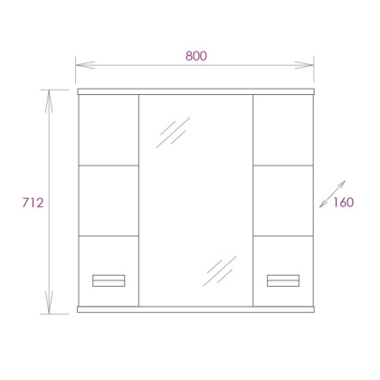 Шкаф-зеркало Onika Балтика 80 белый, с подсветкой