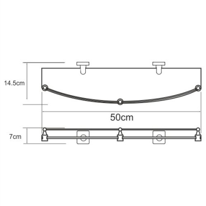 Dill K-3944 Полка стеклянная