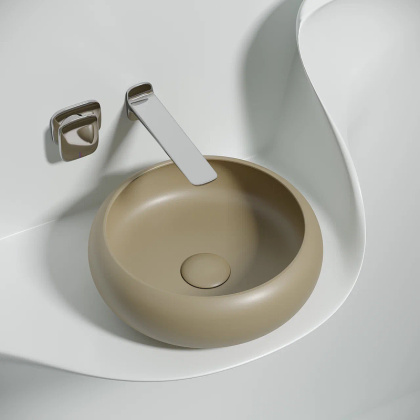 Умывальник чаша накладная круглая (цвет Капучино Матовый) Element 360*360*120мм