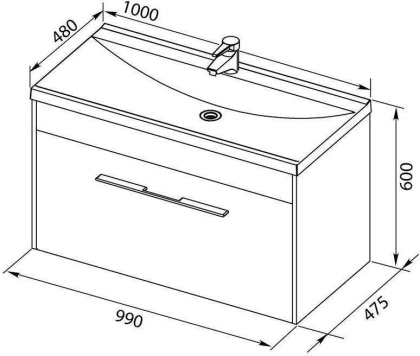 Тумба под раковину Aquanet Августа 100 белый