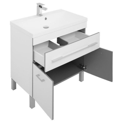 Тумба с раковиной Aquanet Верона 75 белый (напольная 1 ящик 2 дверцы)