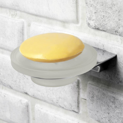 Мыльница Kammel, 7,3х3,5х11,2 см, хром и белый, K-8329