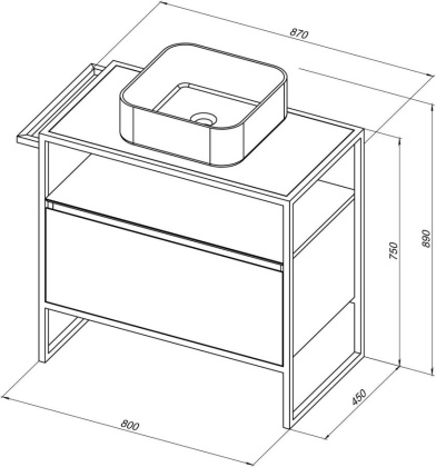 Тумба под раковину Allen Brau Priority 80 1.31002.AM антрацит матовый