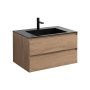 База под раковину Luka 800 подвесная, 2 выкатных ящика soft-close, N.Oak