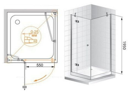 VERONA-W-A-1-100-P-Cr-L Душевой уголок