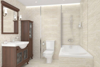 Плитка настенная . Echo бежевый (60см*30см*8,5мм) (11шт/1,98м2) мрамор,м2