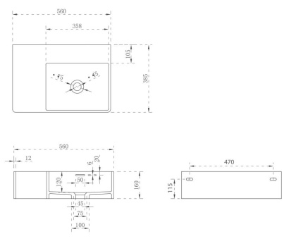 Раковина подвесная ABBER Stein AS2644 R белая матовая