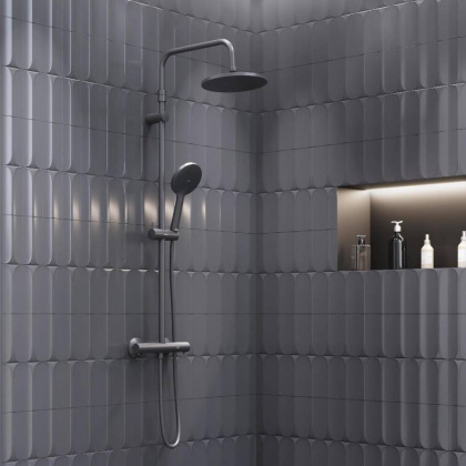 977800300 Jupiter душевая система со смесителем с термостатом чёрный