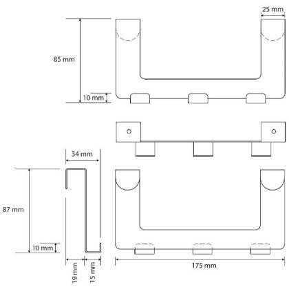 Вешалка для полотенец Bemeta White 101106224 Белая матовая, 3 крючка