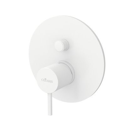 LEAF-VDIM-L-BIO Встраиваемый однорычажный смеситель с переключателем на 2 выхода, исполнение Белый матовый