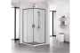 AQ ARI KV09020BL Душевой уголок квадратный, двери раздвижные 900x900x2000 профиль черный, стекло прозрачное