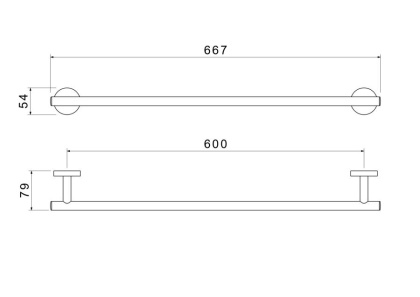 Полотенцедержатель 600 мм AQUATEK AQ4214CR ОБЕРОН