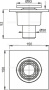 Сливной трап 150×150/50 мм прямой сток, решетка серая, гидрозатвор мокрый