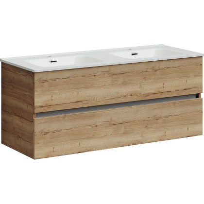 Тумба подвесная SANCOS Urban 1190х450х550, c двумя ящиками оснащенными доводчиками, дуб галифакс натуральный , арт. UR120-2EG