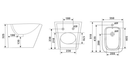 Биде Timo SOLI TK-304 MB подвесное черное матовое Биде Timo SOLI TK-304 MB подвесное черное матовое