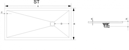 Душевой поддон RGW ST-169G 14152916-02 90 x 160 см, искусственный камень, прямоугольный, цвет серый