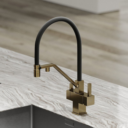 Смеситель для кухни SANCOS Loro c возможностью подключения фильтра для воды, цвет брашированное золото, арт. SC4007BG Смеситель для кухни SANCOS Loro c возможностью подключения фильтра для воды, цвет брашированное золото, арт. SC4007BG