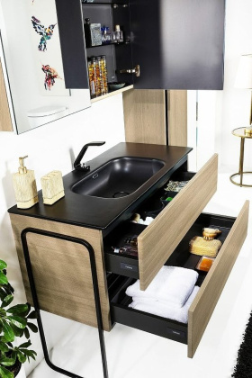 Зеркальный шкаф Vallessi 80 LIGHT OAK с подстветкой 547-L Boheme