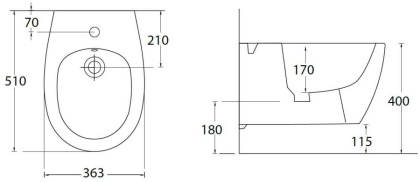 Биде подвесное Allen Brau Fantasy 4.11006.AN антрацит Биде подвесное Allen Brau Fantasy 4.11006.AN антрацит