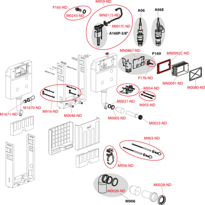 Скрытая система инсталляции с возможностью вентиляции для замуровывания в стену
