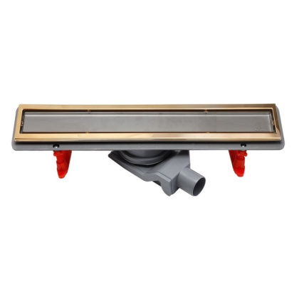 13100055 Линейный трап Confluo Premium Line 850 Gold, двухсторонняя модель Исполнение: Позолота 24К / полая под плитку, рамка - позолота 24К 