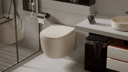 Подвесной унитаз Abber Bequem AC1101MBE бежевый матовый с микролифтом