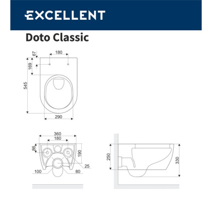 Унитаз подвесной EXCELLENT Doto Classic