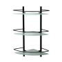 K-3133BLACK Полка стеклянная тройная угловая, 30,5х61х30,5 см, черная, K-3133B