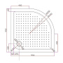 Акриловый поддон CEZARES TRAY-A-R-95-550-15-W
