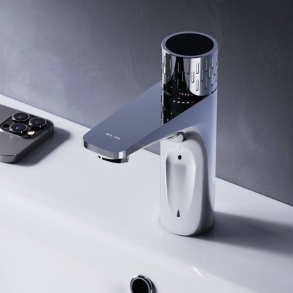 F90A02400 Gem Смеситель для умывальника с индикацией температуры, хром, шт. F90A02400 Gem Смеситель для умывальника с индикацией температуры, хром, шт.