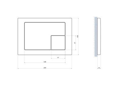 Кнопка CORNER пластик хром матовый Кнопка CORNER пластик хром матовый