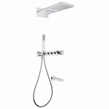 Душевая система ABBER Rund AF8753 скрытого монтажа с изливом, термостат, хром Душевая система ABBER Rund AF8753 скрытого монтажа с изливом, термостат, хром