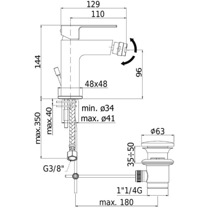 Смеситель для биде Paffoni Elle EL135CR Смеситель для биде Paffoni Elle EL135CR