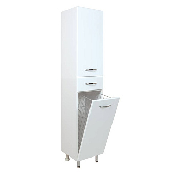 Пенал Onika Модерн 40 напольный, белый, с бельевой корзиной, левый