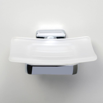 Мыльница Dill, 11х4,2х11,7 см, хром и белый, K-3929