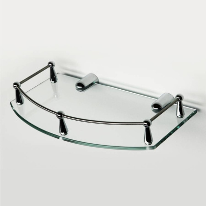 Полка стеклянная, 26х5х16 см, хром, K-588