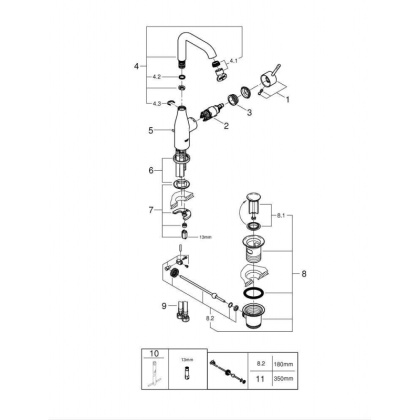 Смеситель для раковины Grohe Essence New 32628001 хром Смеситель для раковины Grohe Essence New 32628001 хром