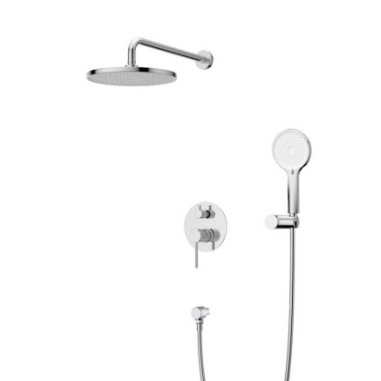 RELAX-DSET-01 Душевой комплект встраиваемый (смеситель встраиваемый, верхний душ, ручной душ со шлангом, штуцер с держателем), хром