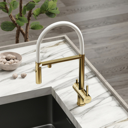 Смеситель для кухни SANCOS Imola с возможностью подключения фильтра для воды, цвет брашированное золото, арт. SC4010BG Смеситель для кухни SANCOS Imola с возможностью подключения фильтра для воды, цвет брашированное золото, арт. SC4010BG