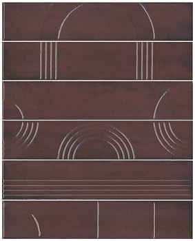 Панно Мажорель бордовый глянцевый (из 6 частей 6х28,5) 36x28,5x1